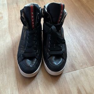 Black Prada women’s high tops. Size 38.5.